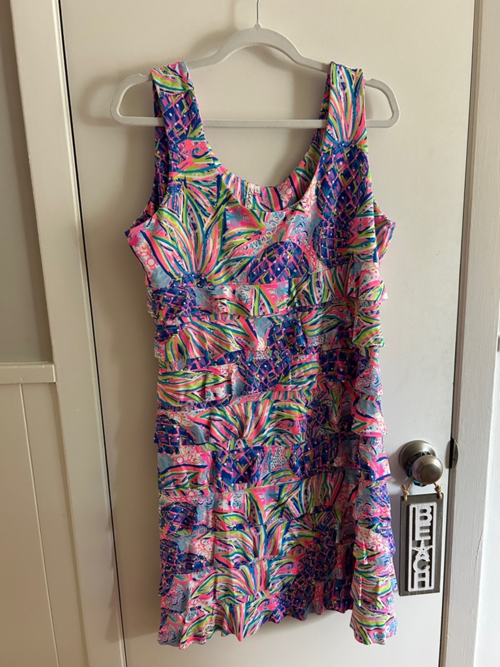 Lily Pulitzer Tropical Multicolor Sleeveless Shift Dress large